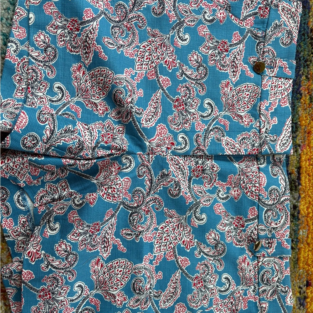 LOFT Blue Paisley Patterned Shorts